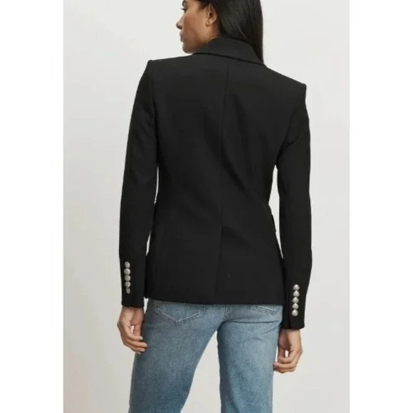 Veronica Beard Miller Blazer Black Double Breasted Silver Button Jacket 4 NEW - Picture 15 of 15